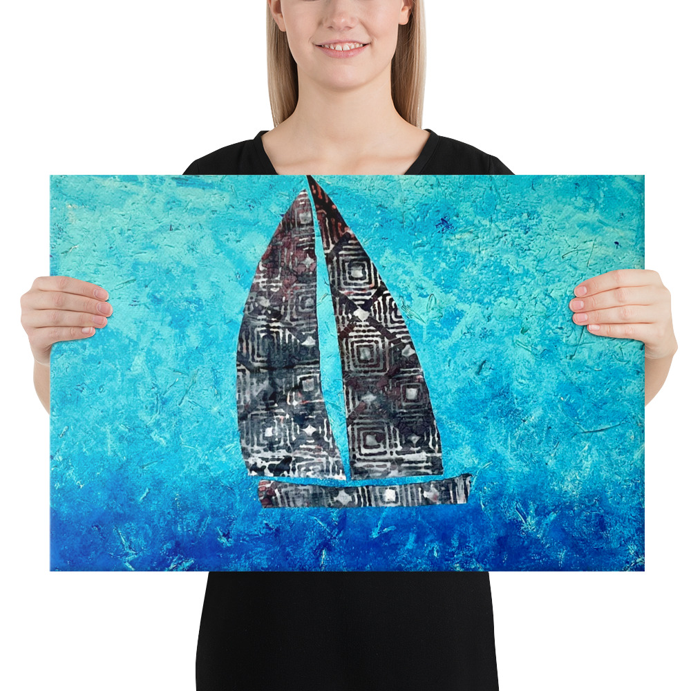 The Sail Boat, Jonestown Texas Canvas - Image 3