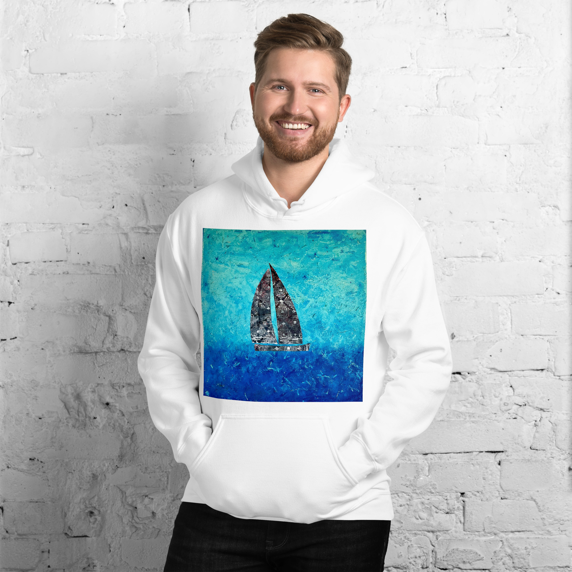 The Sail Boat, Jonestown Texas Unisex Hoodie - Image 6