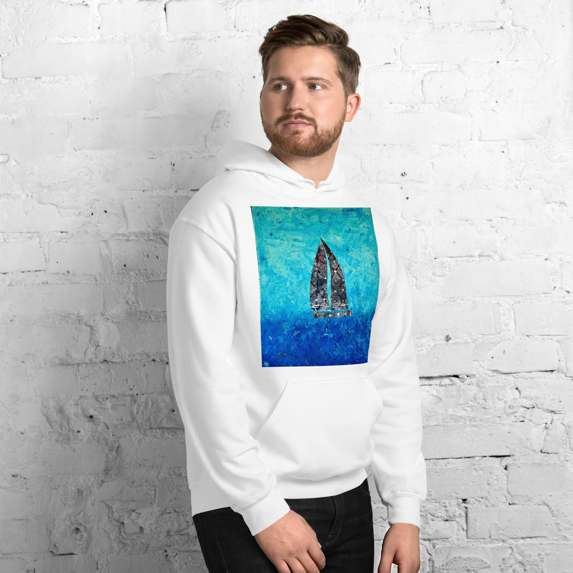 The Sail Boat, Jonestown Texas Unisex Hoodie - Image 7