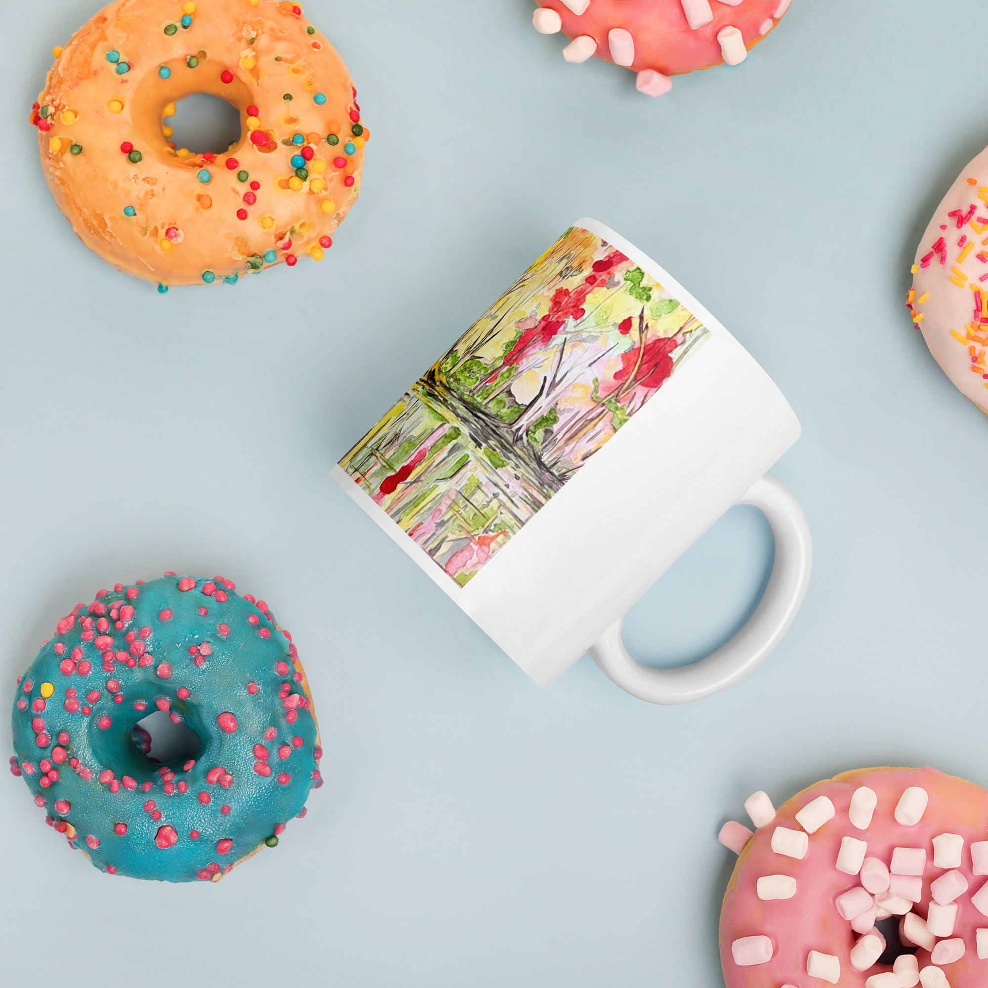 Serene Reflections | White glossy mug - Image 9