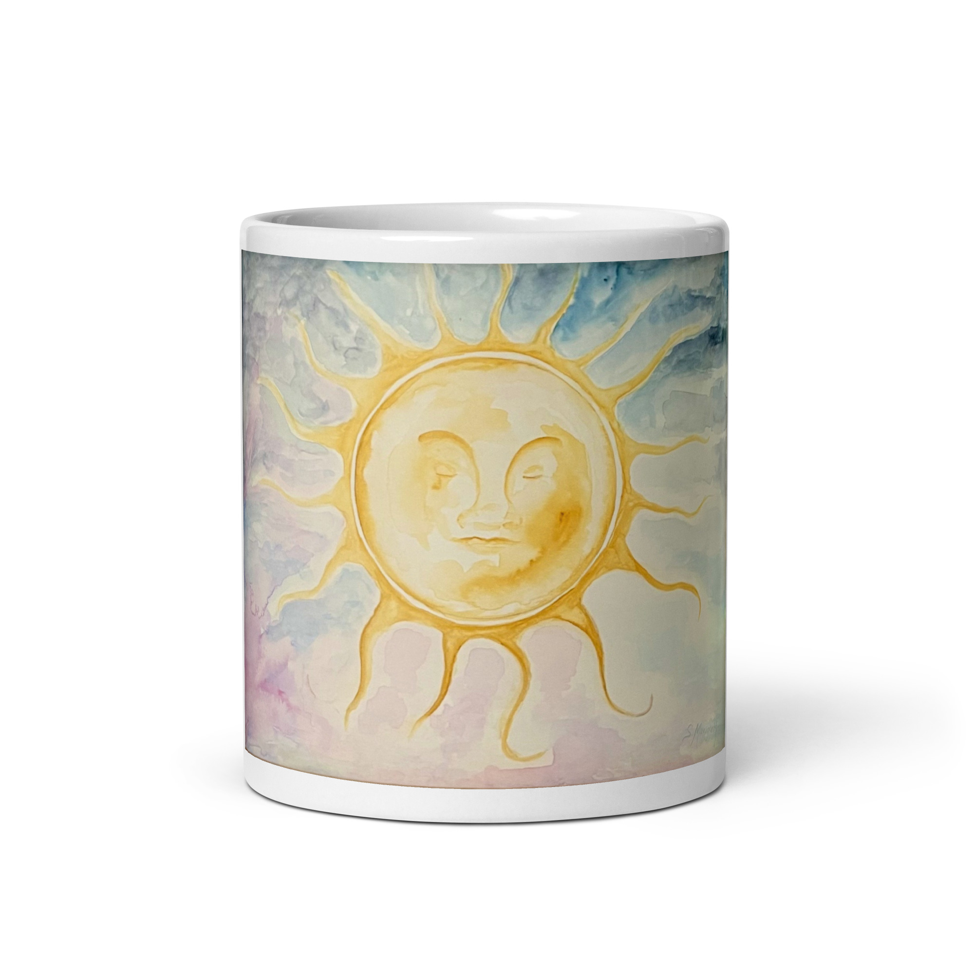 Sleeping Sun | White glossy mug - Image 6