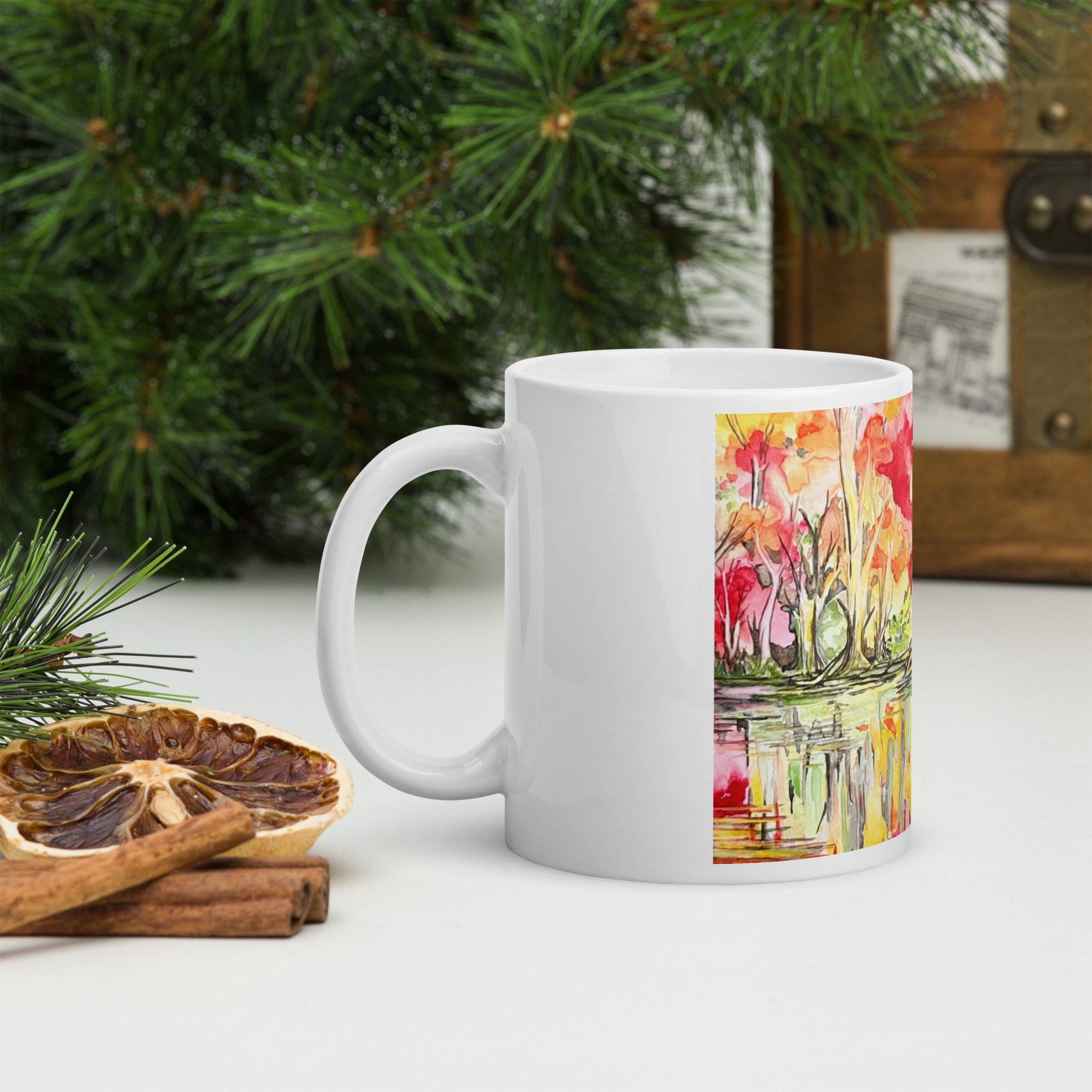 Serene Reflections | White glossy mug - Image 14