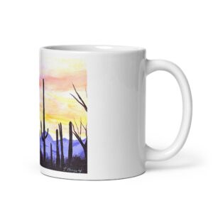 Desert Sunrise White glossy mug