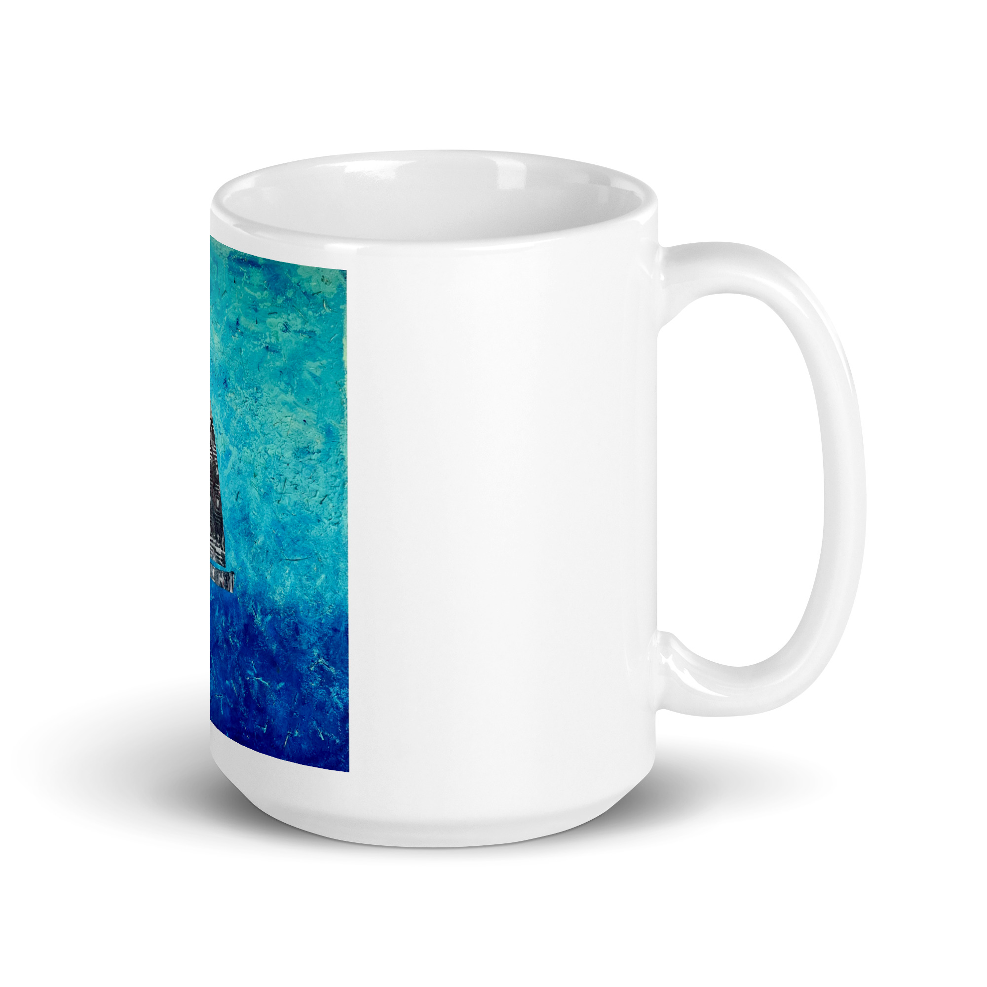 The Sail Boat, Jonestown Texas White glossy mug - Image 4
