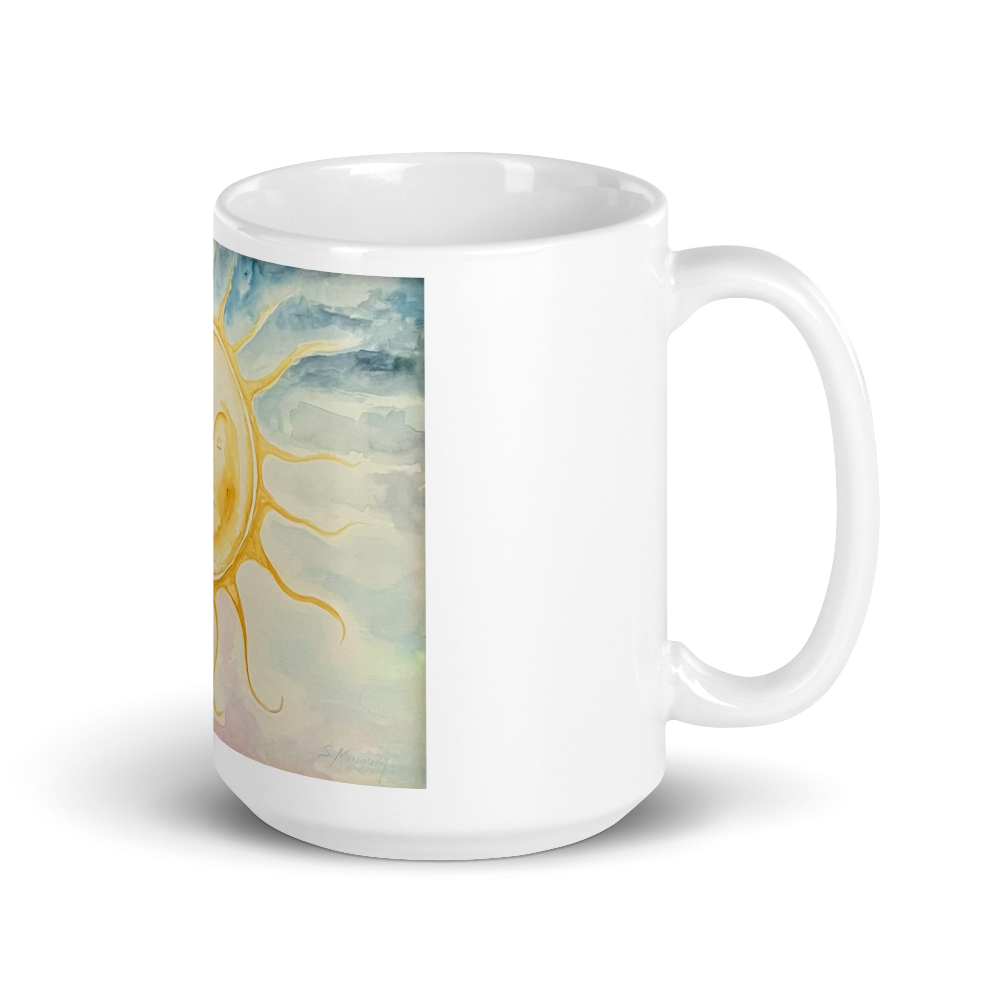 Sleeping Sun | White glossy mug - Image 7
