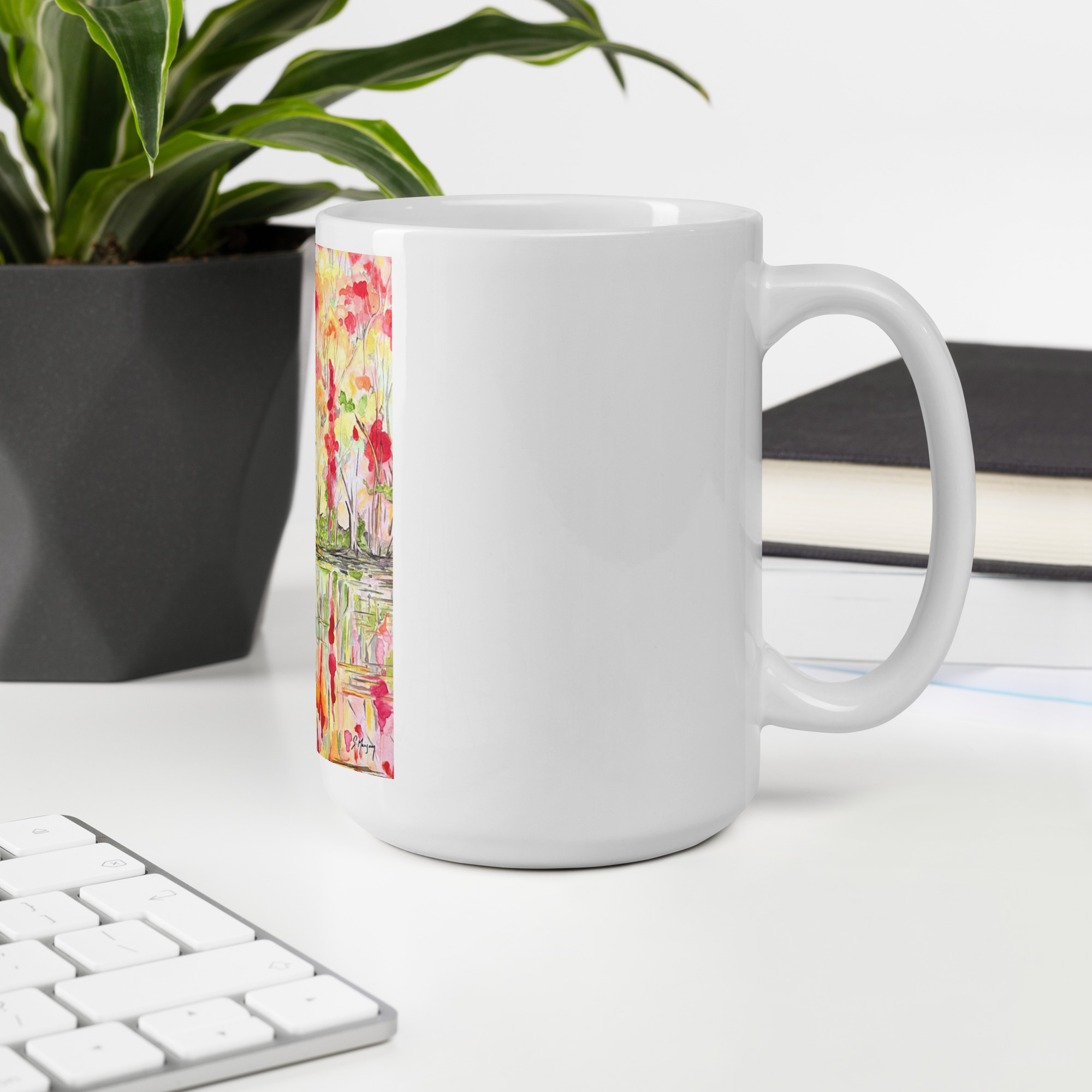 Serene Reflections | White glossy mug - Image 11