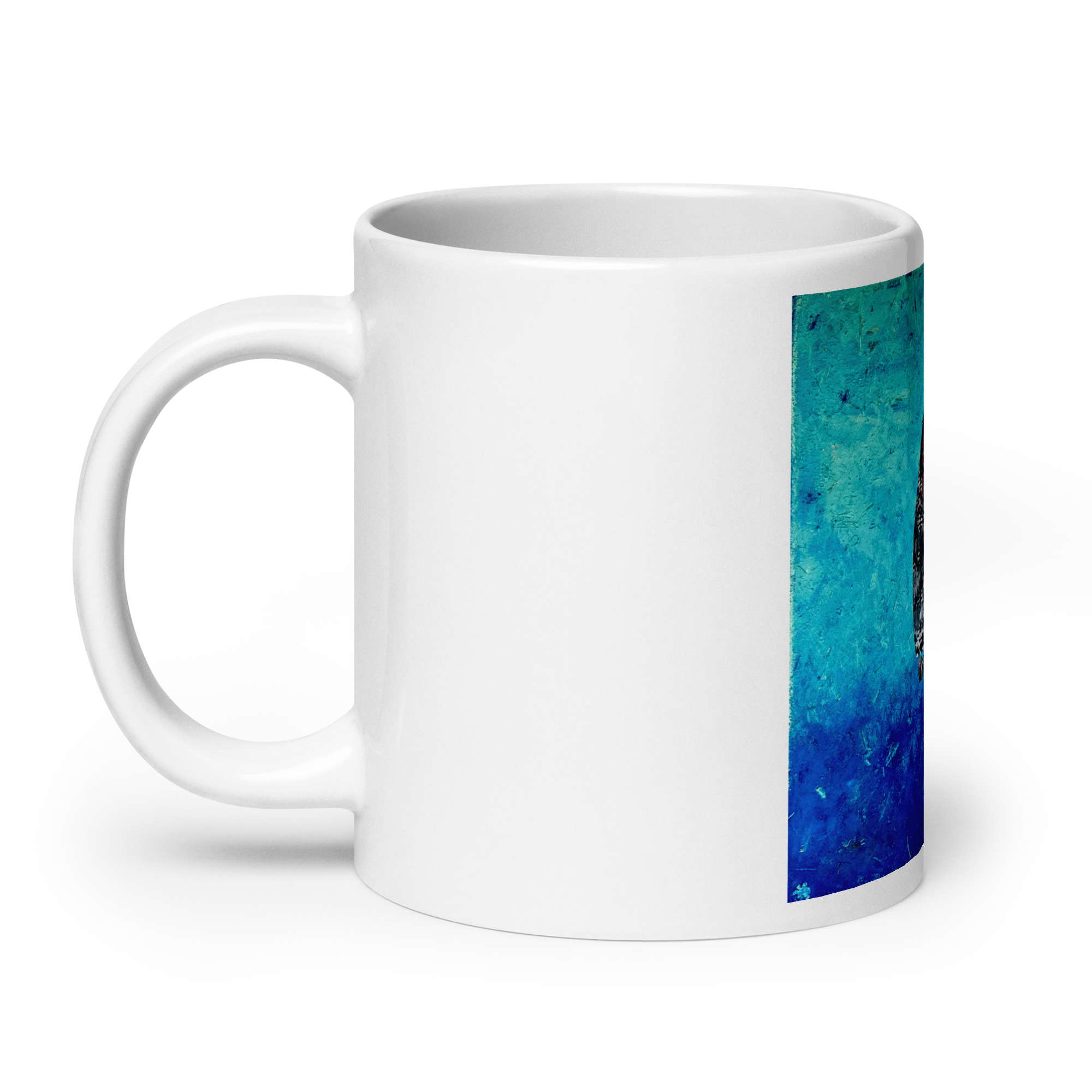 The Sail Boat, Jonestown Texas White glossy mug - Image 8
